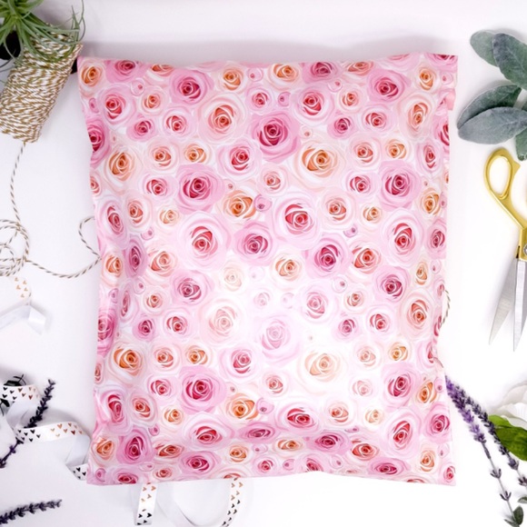 50 14X17 Pink Rose Poly Mailers PRICE IS FIRM - Picture 6 of 6